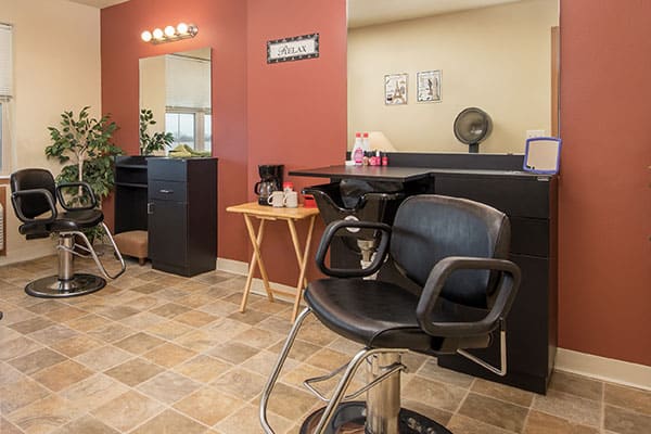 Photo of the hair salon Celebre Place Apartments and Assisted Living in Kenosha WI is a place where residents may live independently and stay involved in all life has to offer.